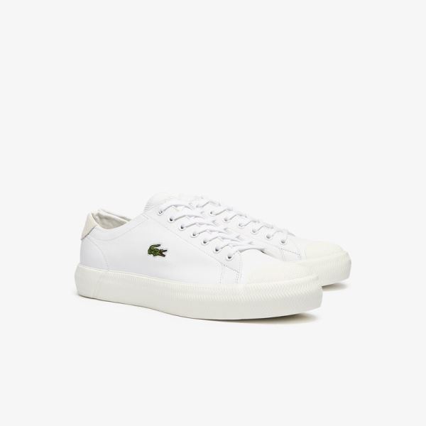 Lacoste Gripshot Leather Sneakers Pánské - Tenisky Bílé / Šedé | CZ-NNF19X